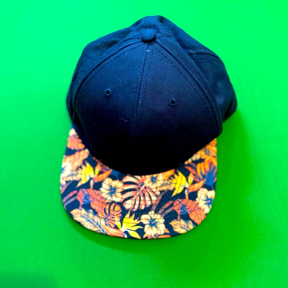 Blue flowered cap